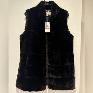 Michael Kors Black Faux Fur Vest